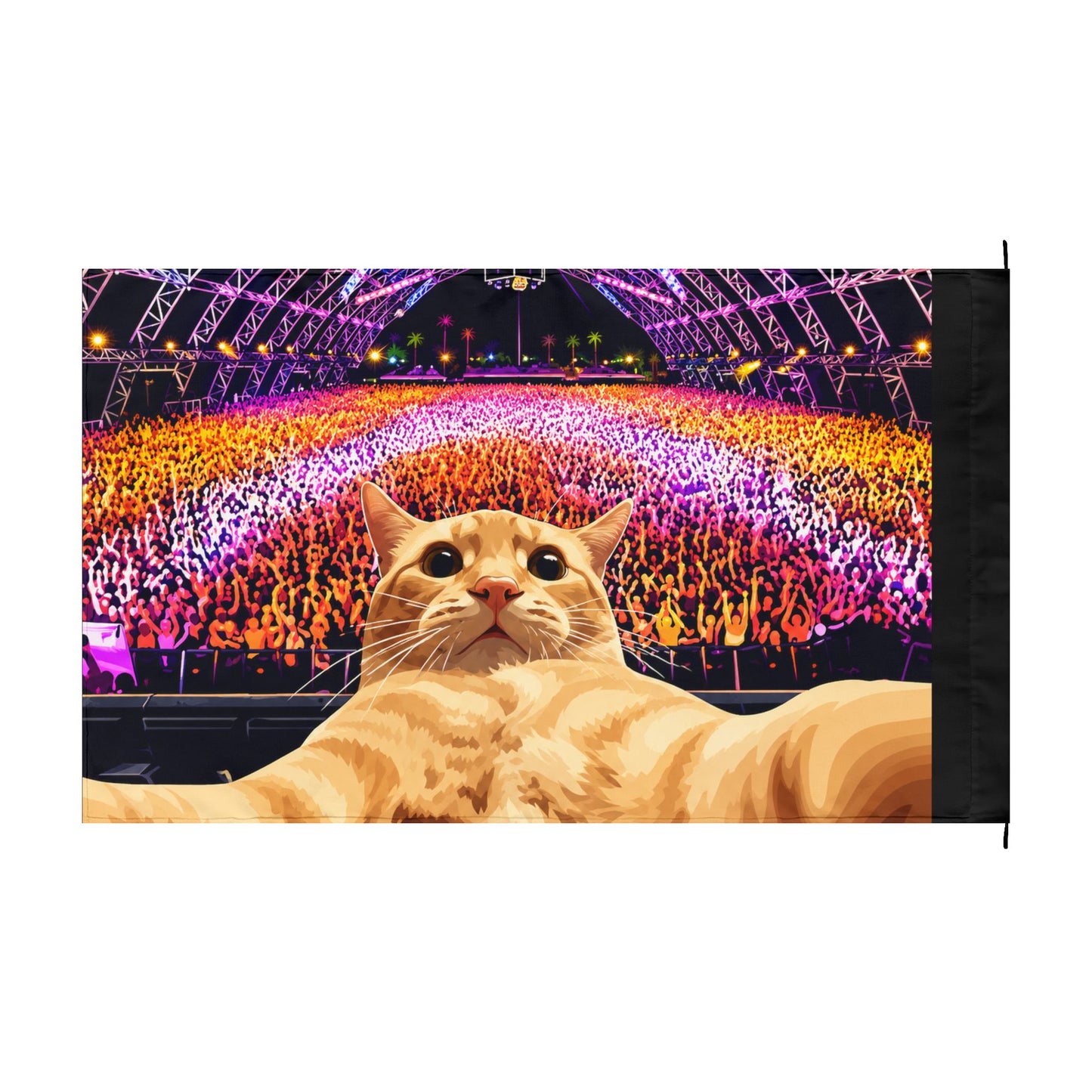 Customizable Cat Selfie — Double-Sided Festival Flag