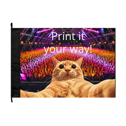 Customizable Cat Selfie — Double-Sided Festival Flag