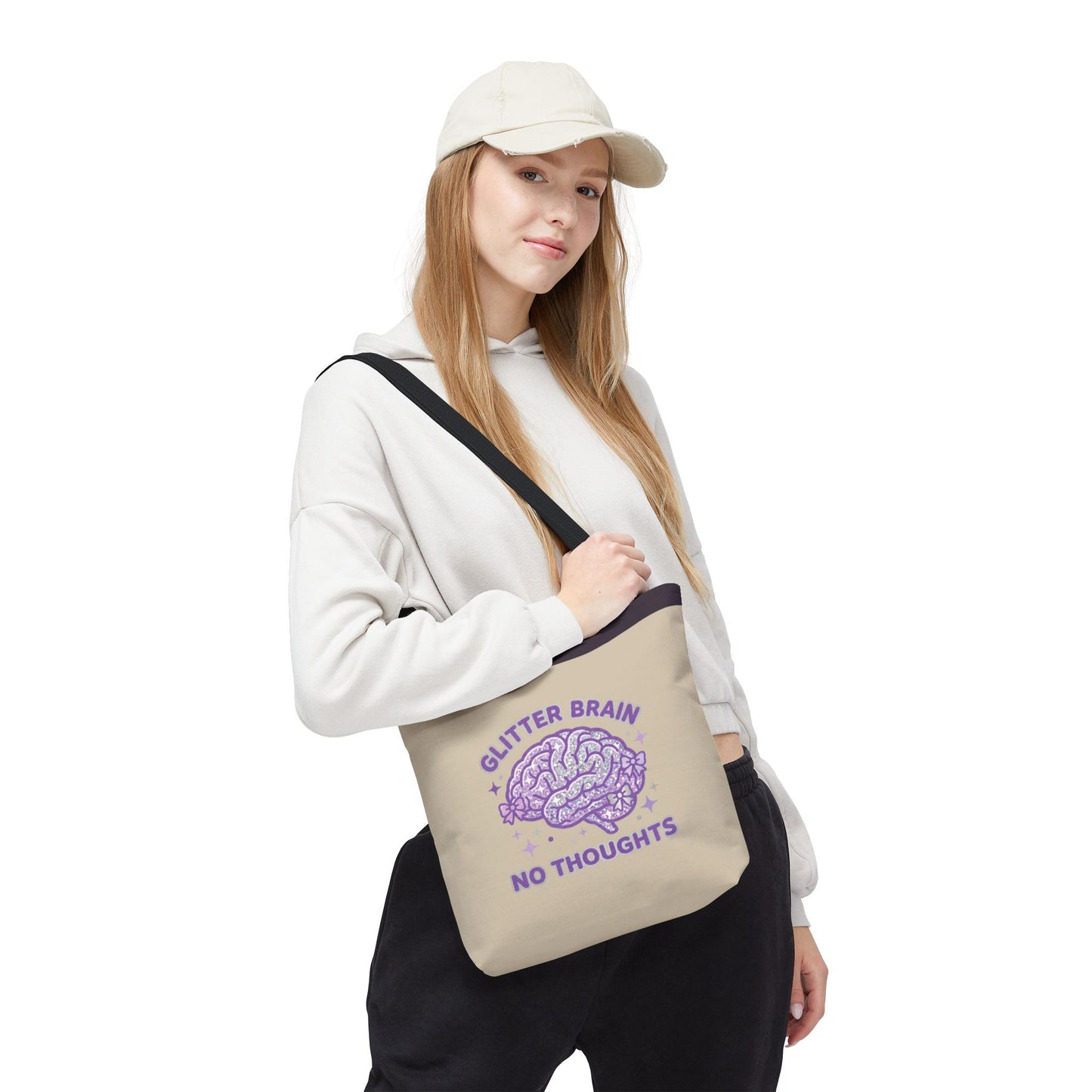 "Glitter Brain No Thoughts" Tote Bag