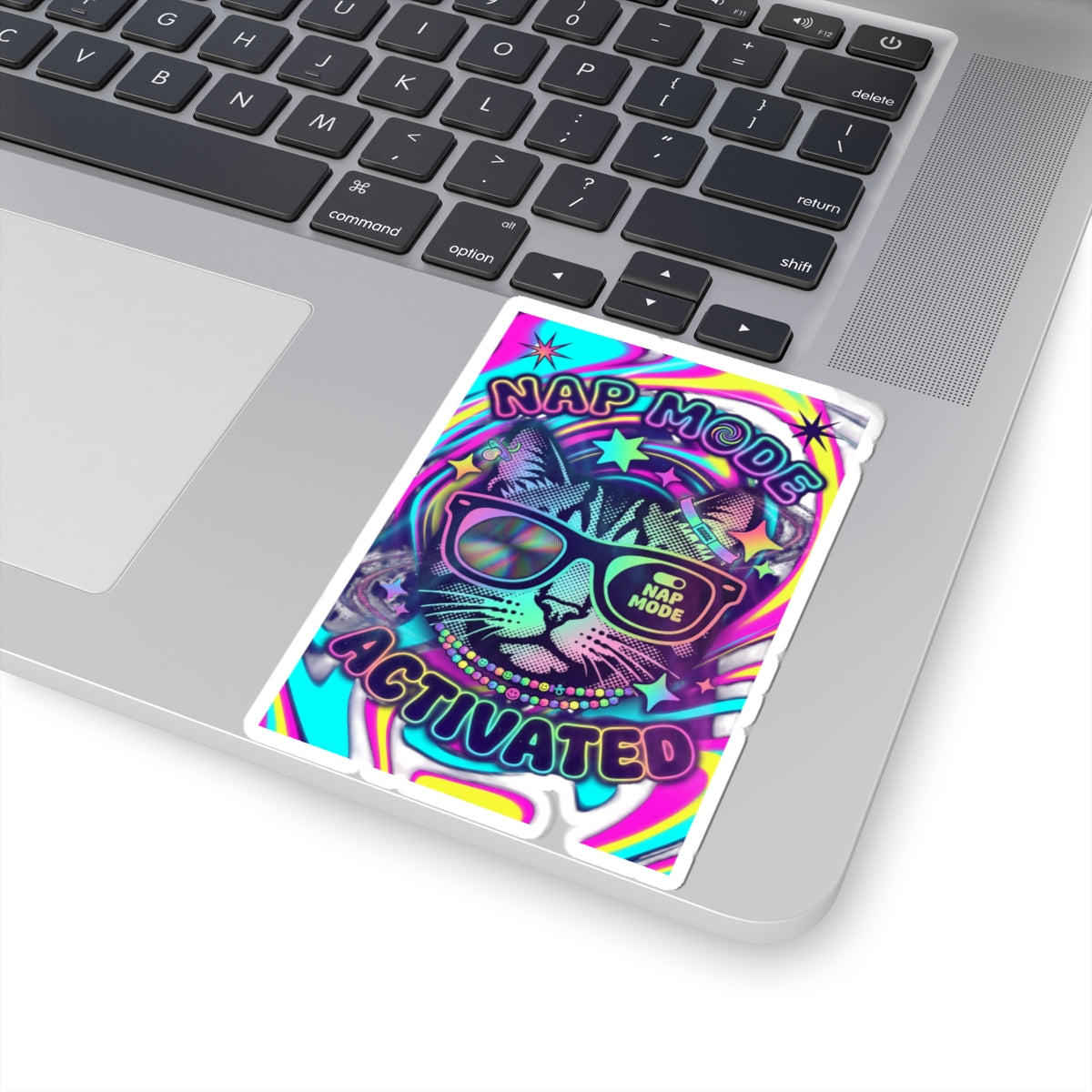 Nap Mode Activated Cat — Psychedelic Vinyl Sticker