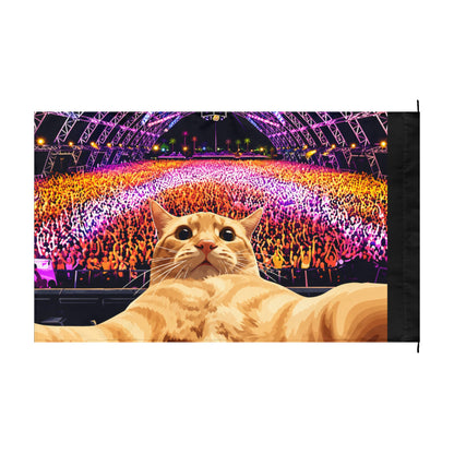 Customizable Cat Selfie — Double-Sided Festival Flag