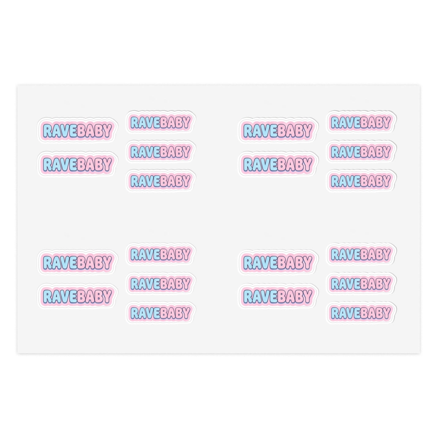"Rave Baby" Pastel Trading Sticker Sheet