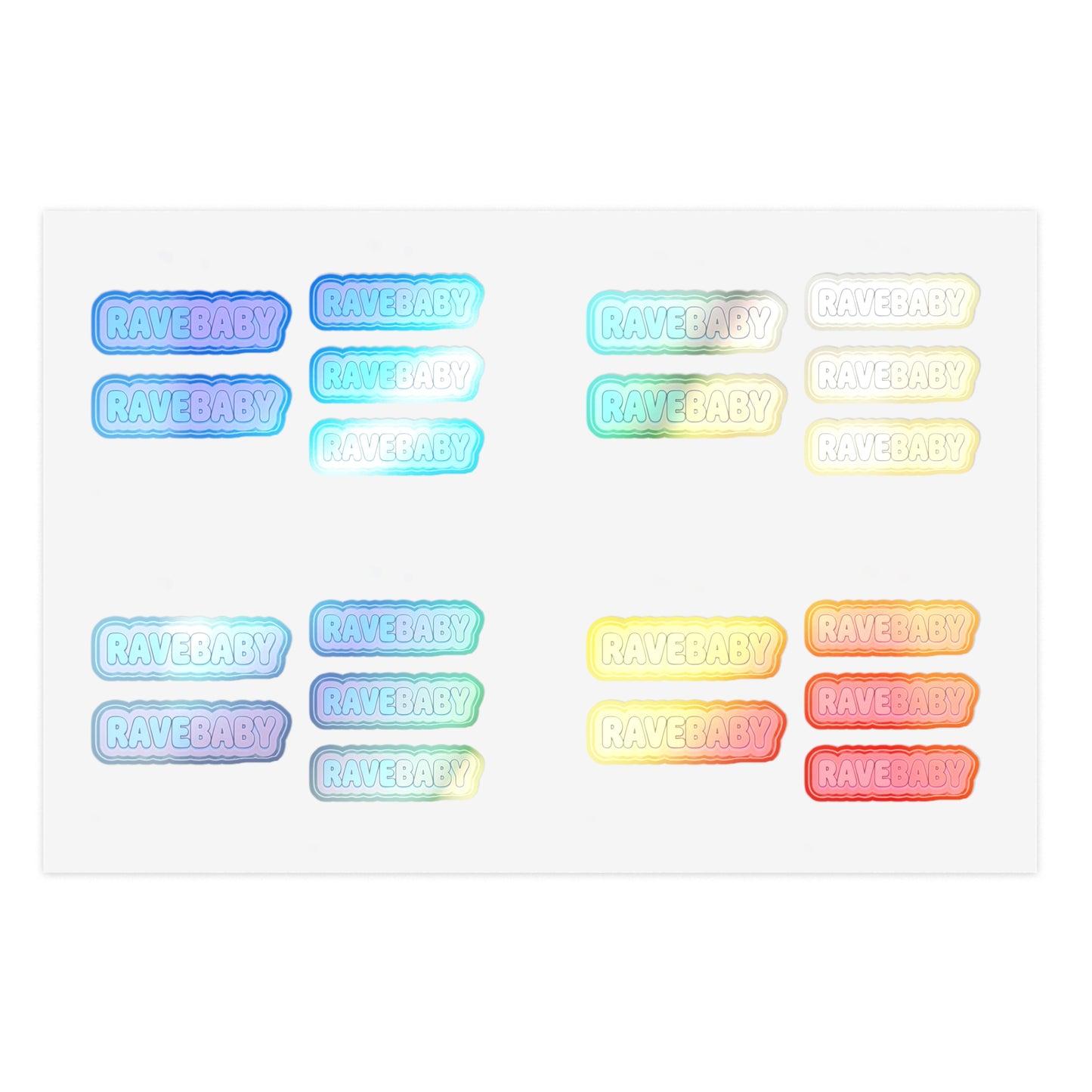 "Rave Baby" Pastel Trading Sticker Sheet