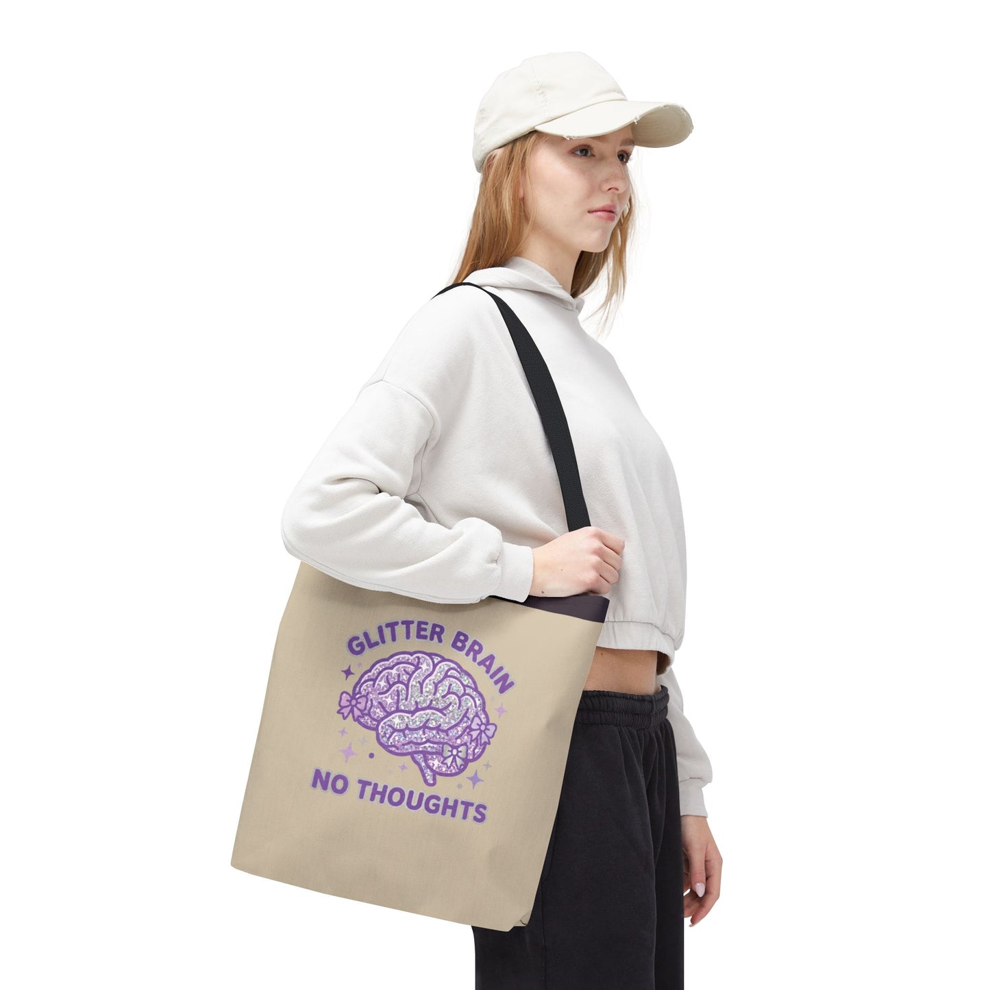 "Glitter Brain No Thoughts" Tote Bag