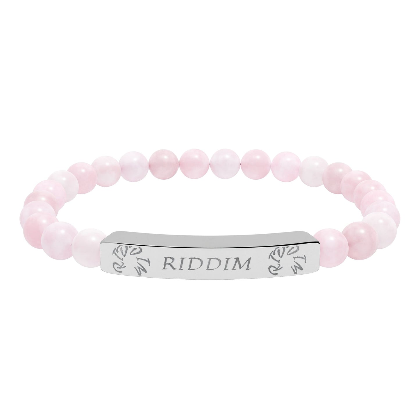 Copy of Engraved Natural Stone Stretch Bar Bracelet —"RIDDIM"