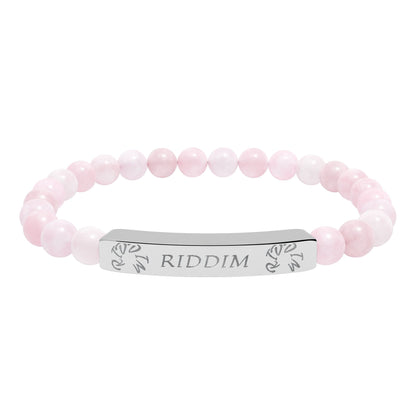 Copy of Engraved Natural Stone Stretch Bar Bracelet —"RIDDIM"