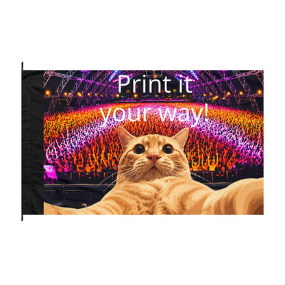 Customizable Cat Selfie — Double-Sided Festival Flag