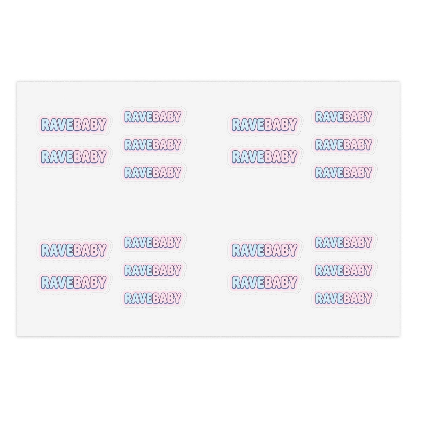 "Rave Baby" Pastel Trading Sticker Sheet