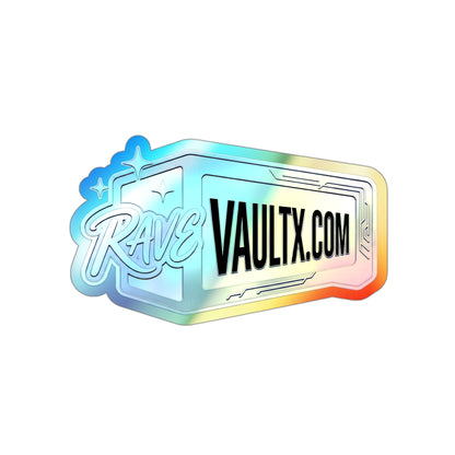 Holographic 'Rave VAULTX.COM' Sticker