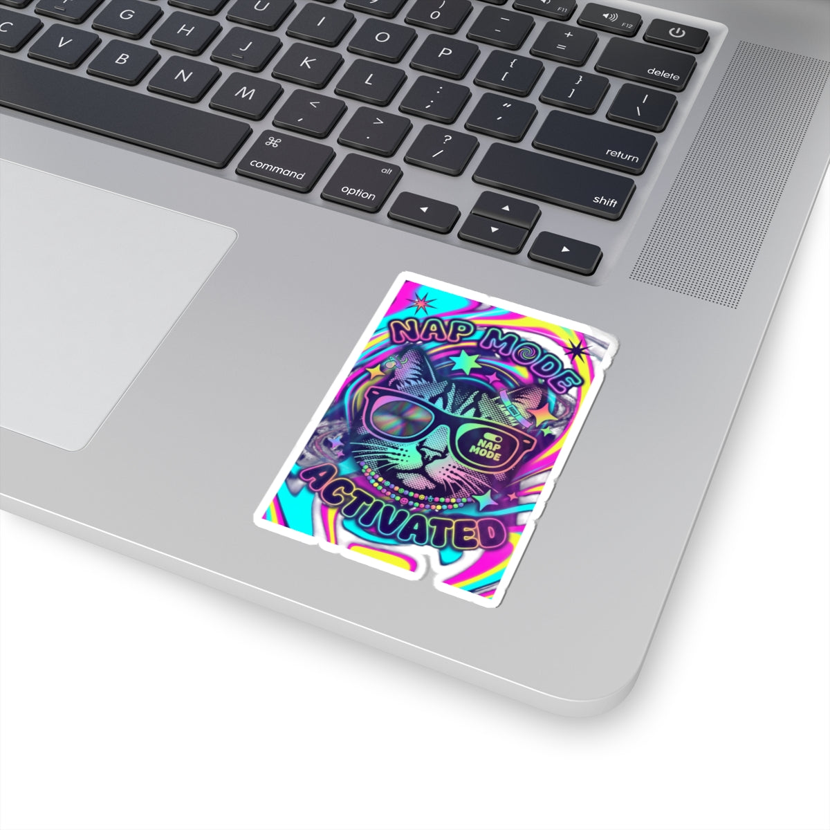 Nap Mode Activated Cat — Psychedelic Vinyl Sticker