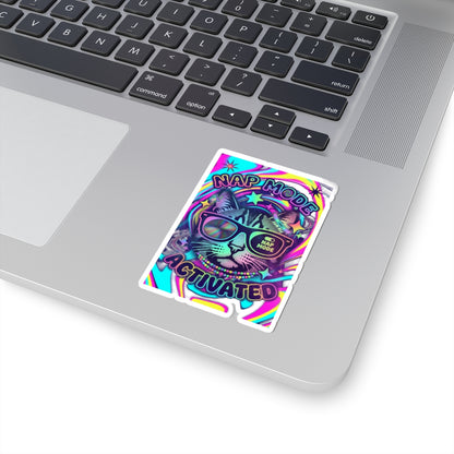 Nap Mode Activated Cat — Psychedelic Vinyl Sticker