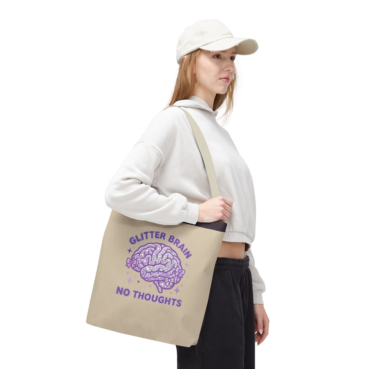 "Glitter Brain No Thoughts" Tote Bag